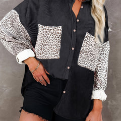 Leopard Print Jacket Long Sleeve Casual Outerwear