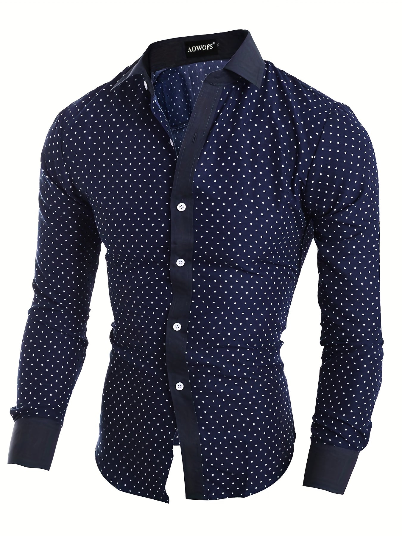 Polka Dot Graphic Print Men's Casual Lapel Shirt