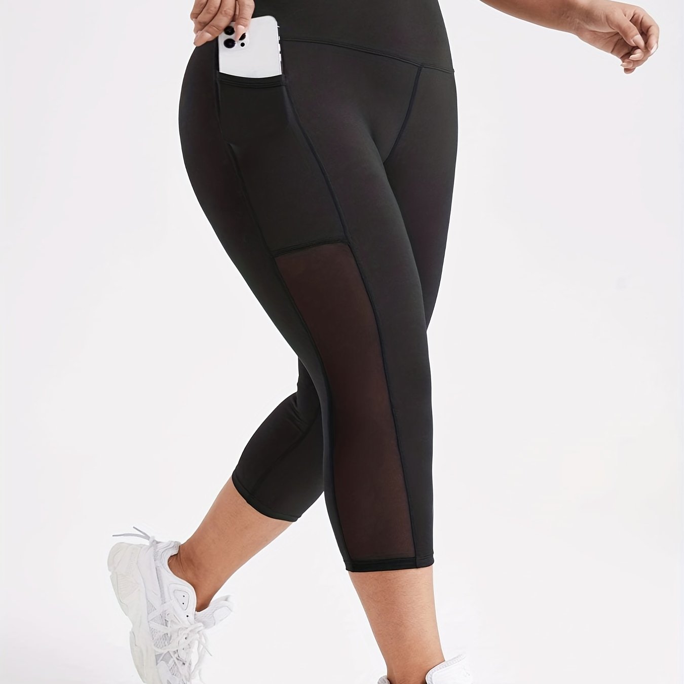 Sports Pants Women's Plus Mesh Waistband Stretch Gym Pants