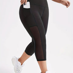 Sports Pants Women's Plus Mesh Waistband Stretch Gym Pants
