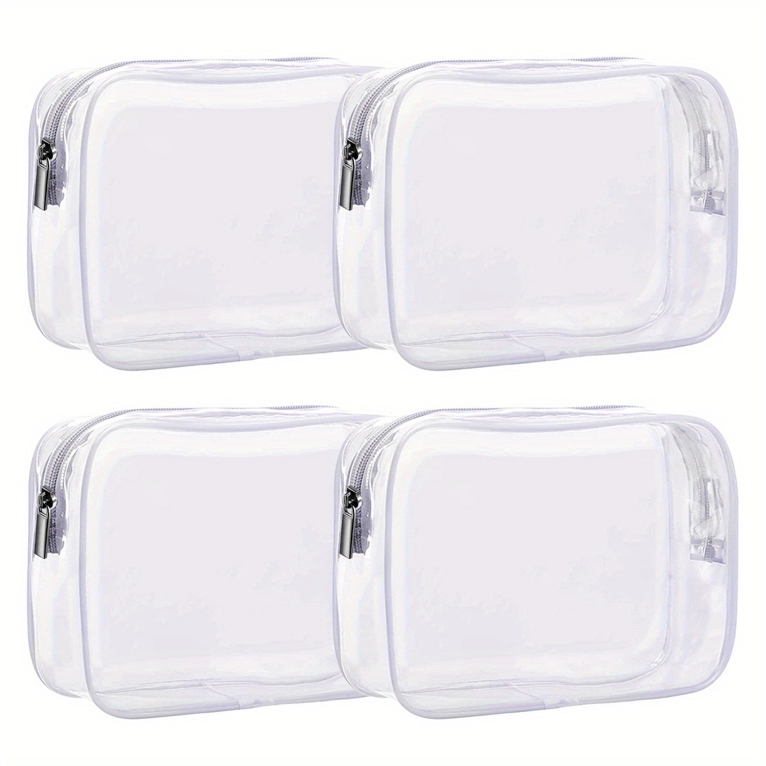 4pcs Clear Travel Toiletry Bags - Waterproof Makeup Organizers