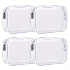 4pcs Clear Travel Toiletry Bags - Waterproof Makeup Organizers