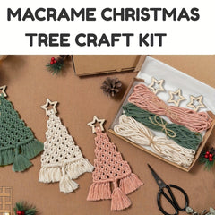 3pcs Knitted Christmas Tree DIY Kit Easy Craft Gift Set for Family and Friends