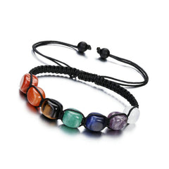 7 Chakra Stone Yoga Bracelet Reiki Healing Crystal Gemstone Rope