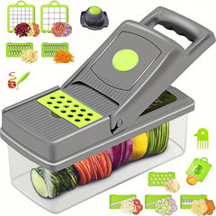16in1 Vegetable Chopper Fruit Slicer Manual Food Grater Cutter Container