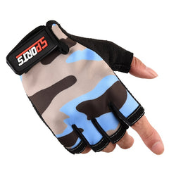 Breathable Half Finger Camo Cycling Gloves w/ Silicone Grip for Men Women
