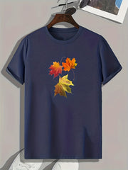 Leaf Pattern Men's Sports T-shirt Graphic Tee