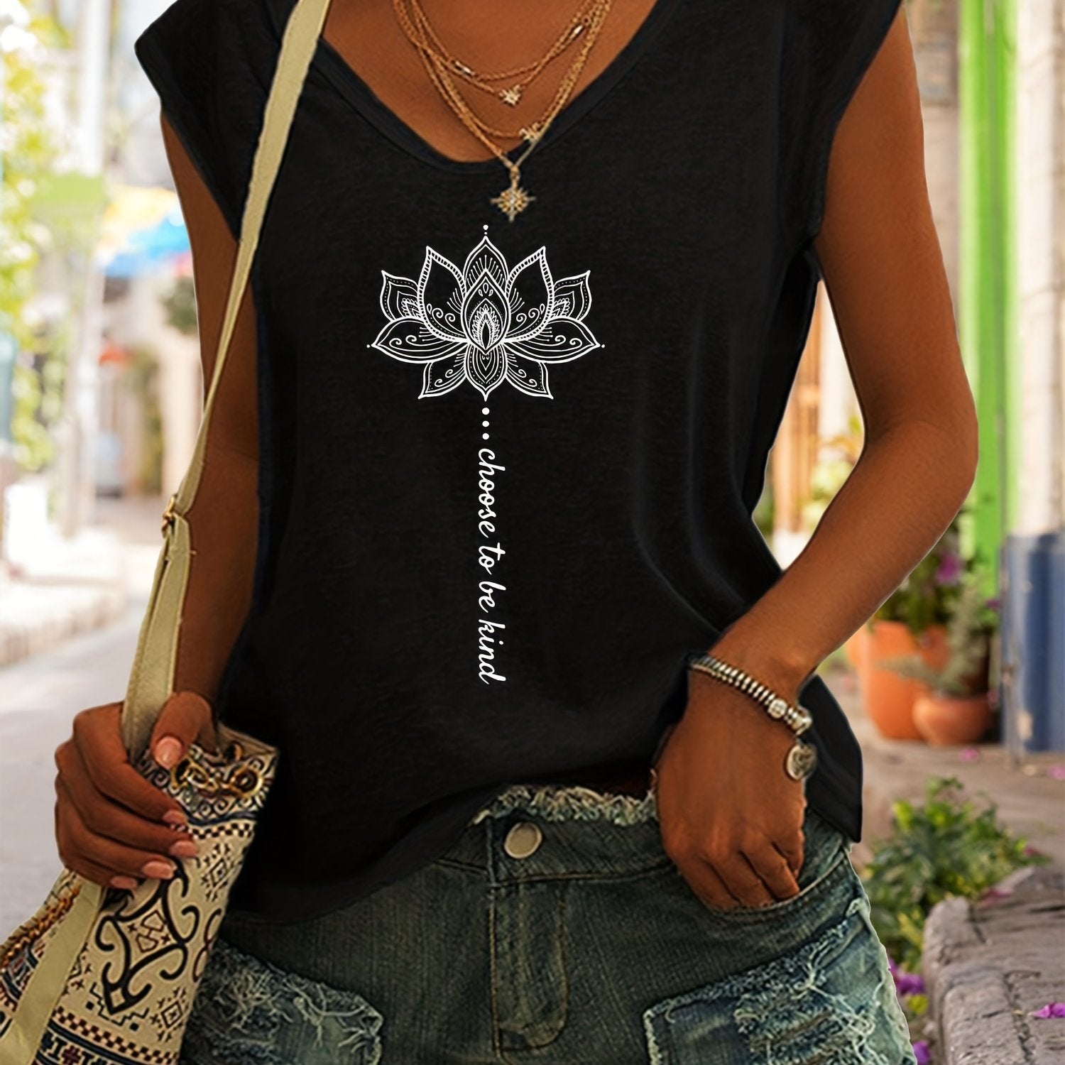 Graphic Print Sleeveless Tank Top Women's Casual Summer and Spring Top