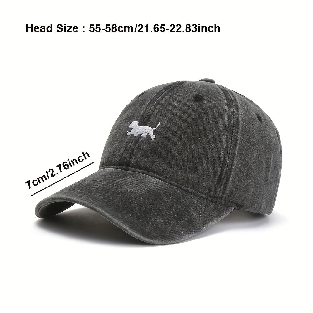 Vintage Puppy Dad Hat Soft Top Baseball Cap Embroidered Cap