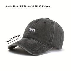 Vintage Puppy Dad Hat Soft Top Baseball Cap Embroidered Cap