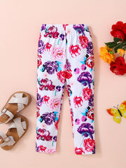 Baby Girls Floral Print Pants for Spring Summer Fall