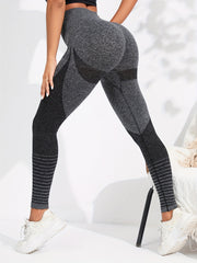 Women's Stripe Yoga Leggings with Butt Lifting Tech