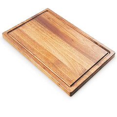 Thick Hardwood Cutting Board with Juice Grooves