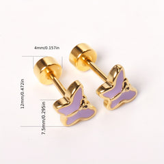6 Pairs Mixed Butterfly Drop Earrings for Girls