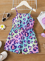 Leopard Print Slip Romper for Toddler Kid Girls