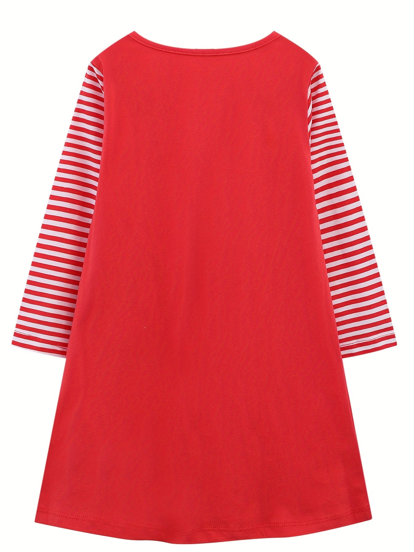 Christmas Playwear Dress For Toddler Girls Long Sleeve Dress 2-8 Years