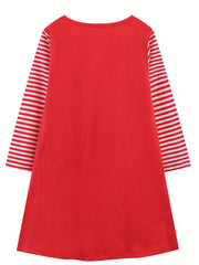 Christmas Playwear Dress For Toddler Girls Long Sleeve Dress 2-8 Years