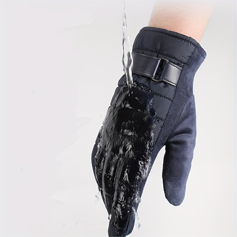 Winter Plus Velvet Windproof Touch Screen Gloves for Outdoor Cycling Skiing