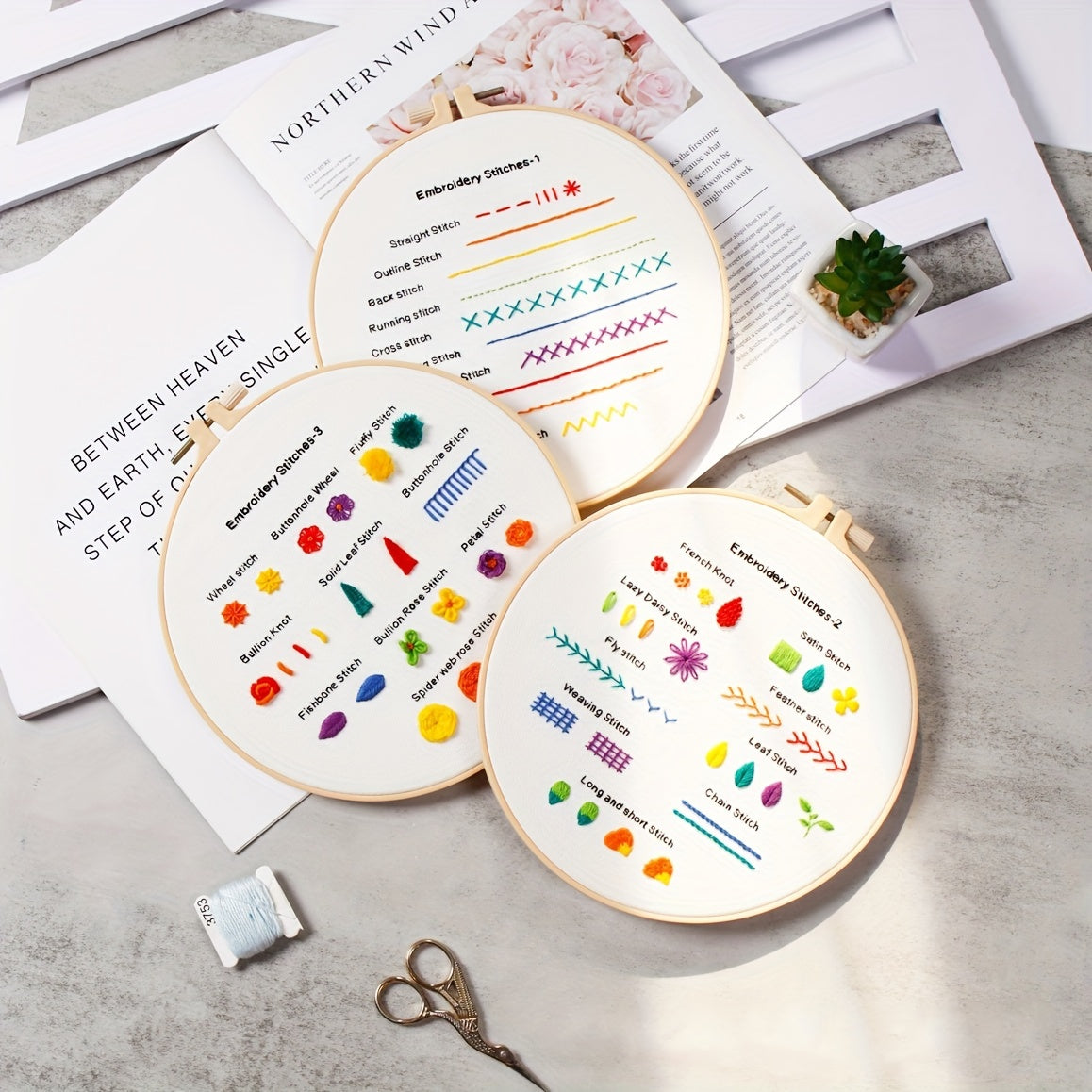 3pcs DIY Small Flower Embroidery Tool Set for Adults Beginners Kids
