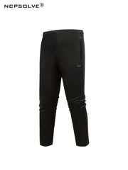 2pcs Men's Striped Stand Collar Sports Suit & Active Pants