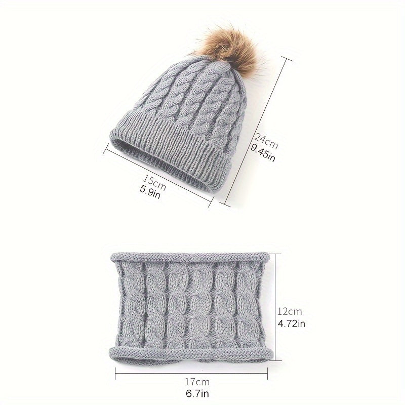 Baby Knitted Hat & Neck Warmer Set for 0-4 Years
