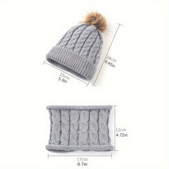 Baby Knitted Hat & Neck Warmer Set for 0-4 Years
