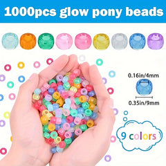 1000pcs Mixed Luminous Little Beads Hair Beads Plastic Horse Beads