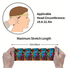 Hippie Style Unisex Sports Headband Sweat Wicking Pink Orange