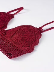 Lace Wireless Bra Breathable & Comfy Cut Out Bra