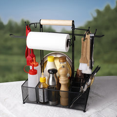 Outdoor Camping Portable Handheld Picnic Storage Basket Barbecue Seasoning Rack