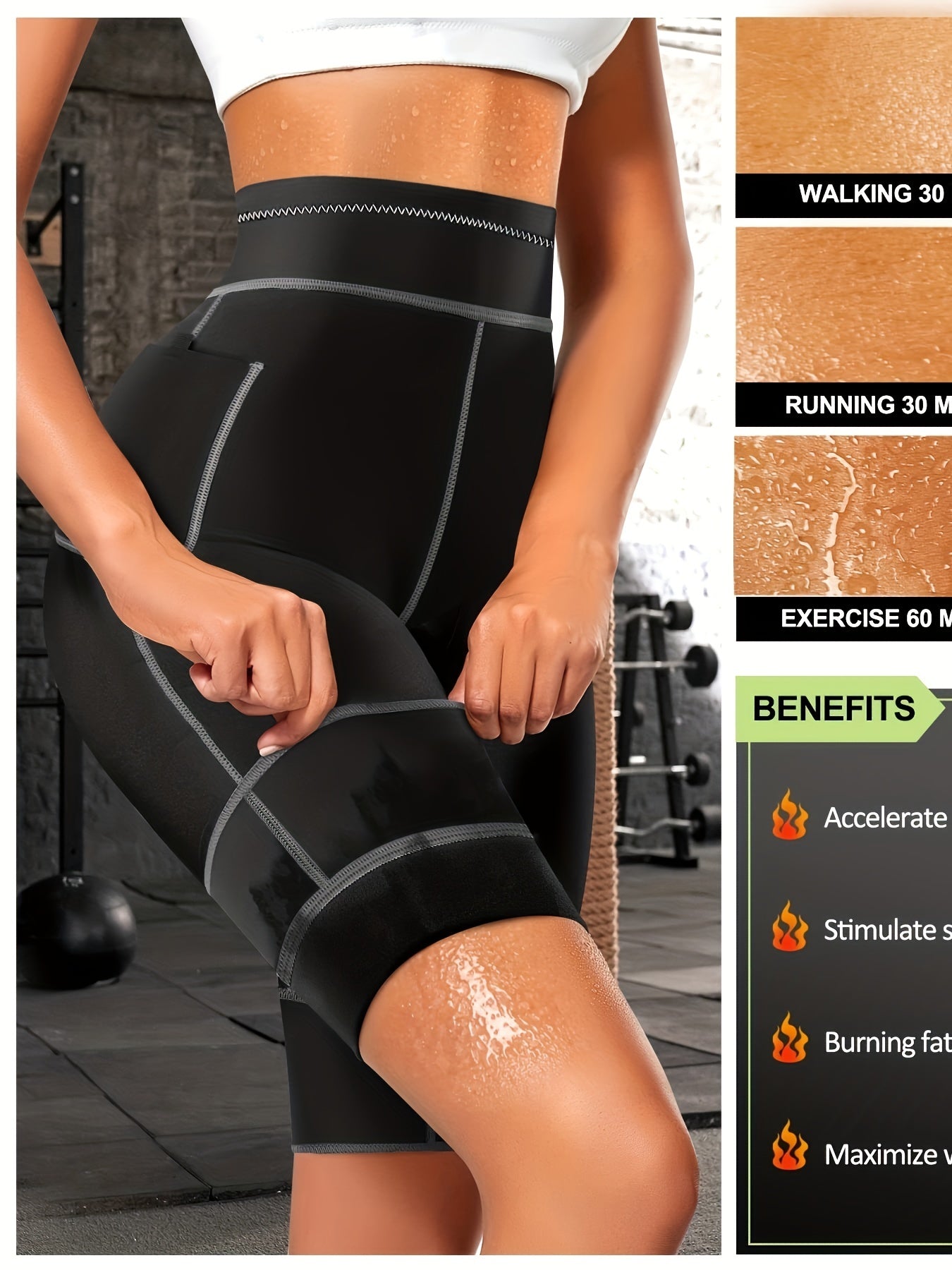 Women's Neoprene Sauna Sweat Shorts Weight Loss Body Shaper Yoga Leggings