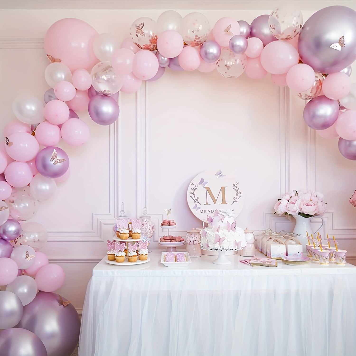 Pink Purple Balloon Garland Set Wedding Bridal Shower Girl Birthday Decor
