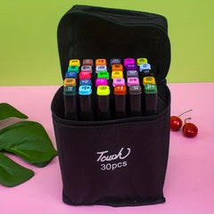 Professional Double Head Marker Pen Set with Cloth Bag