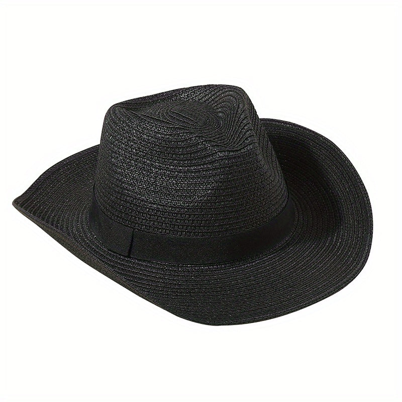 Vintage Style Sun Hat Solid Jazz Fedora Cap Beach Hats For Women Men