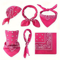 16 Pcs Cashew Paisley Square Scarf Set Sporty Style
