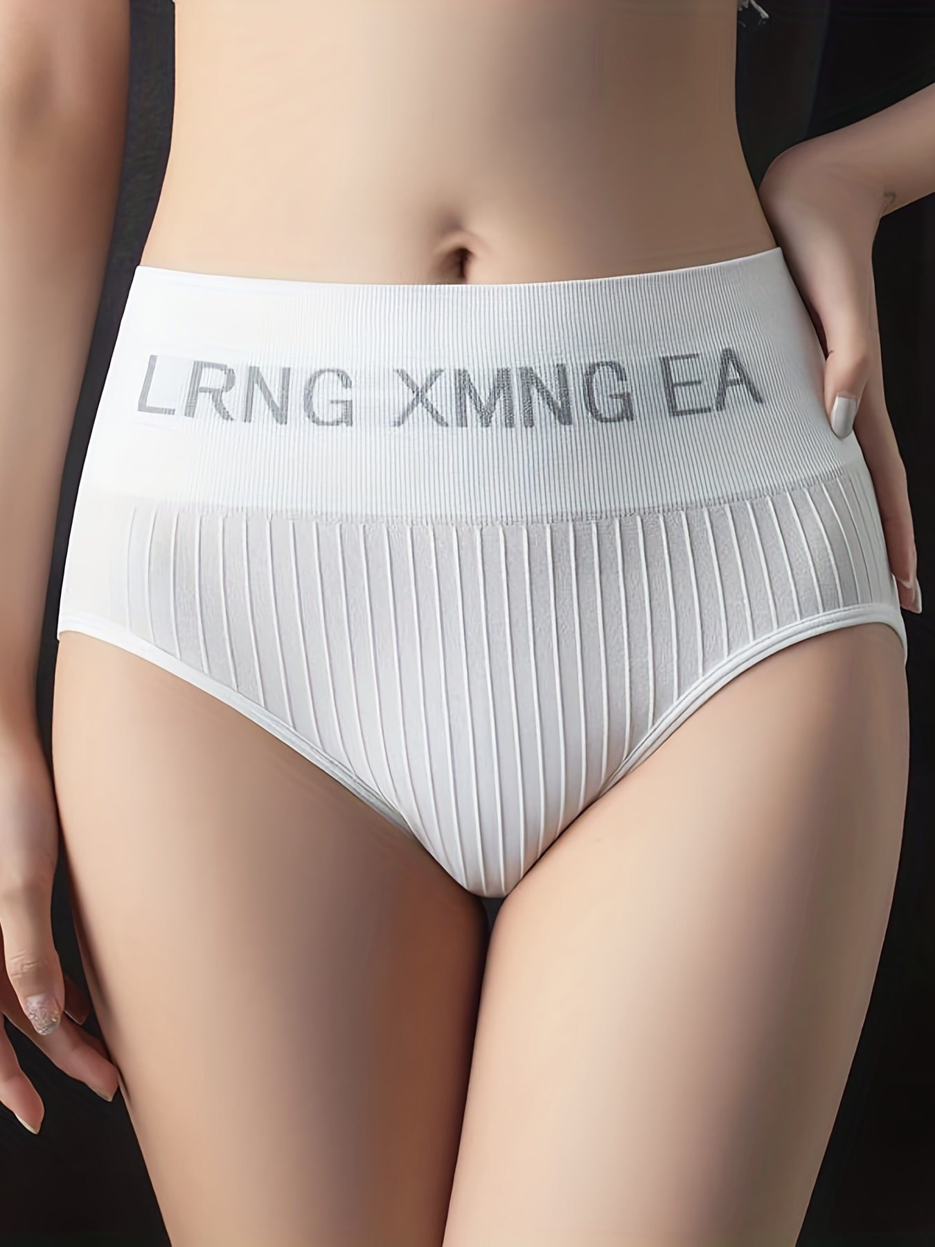 4pcs Letter Print Sports Briefs Stretchy Intimates Panties Women's Lingerie