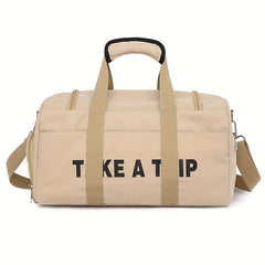 Nylon Letter Pattern Duffel Bag Short Trip Luggage Bag