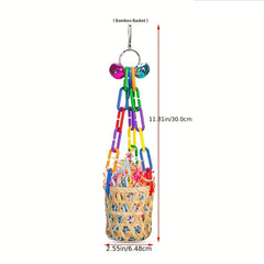 Colorful Parrot Toy Swing Chewing Toys Basket