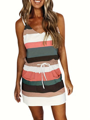 Casual Backless Drawstring Waist Dress