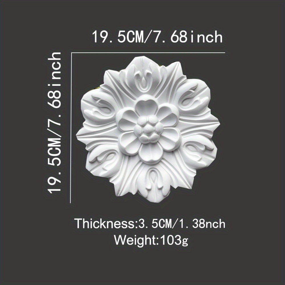Polyurethane Decorative Flowers Lightweight Carved Wall Decoration Flowers