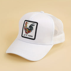 Cartoon Chicken Patch Baseball Cap Mesh Trucker Hat
