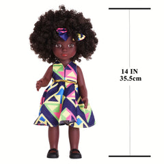 African American Doll Full Set Curly Hair Gift for Girls Halloween Christmas