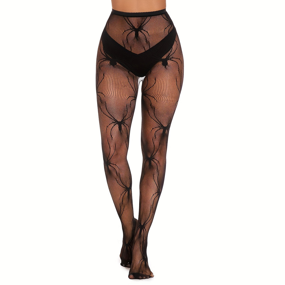Spider Pattern Fishnet Tights High Waist Pantyhose Stockings