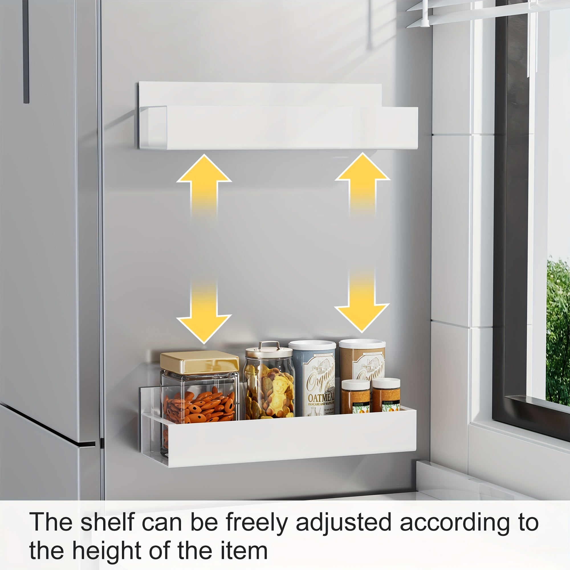 2pc Magnetic Spice Rack Set Large Baskets Kitchen Storage Accessories