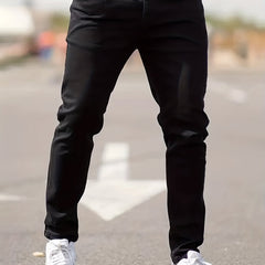 Men's Slim Fit Cotton Jeans - Casual Street Style Denim Pants