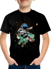 Astronaut & Dinosaur Cartoon T-shirt for Boys