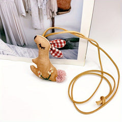 Sweet Style Adjustable Plush Doll Necklace in Beige Khaki