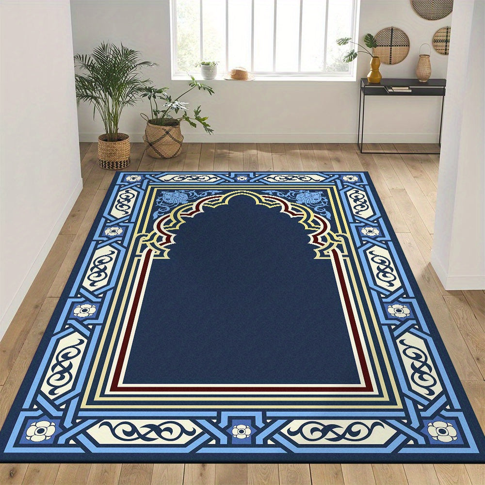Large Vintage Floral Prayer Rug Non-Slip Mat