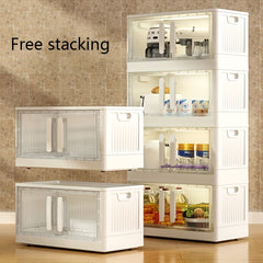 Large Capacity Foldable Plastic Storage Bin for Kitchen and Bedroom