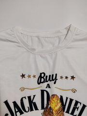 Letter And Feather Print Men's Short Sleeve T shirt